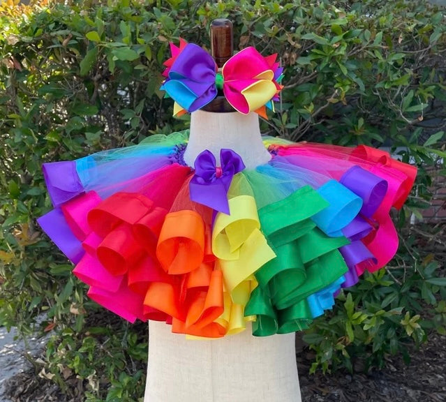 Rainbow Tutu Set, Girls Tutu, Baby Tutu, Birthday Tutu Set