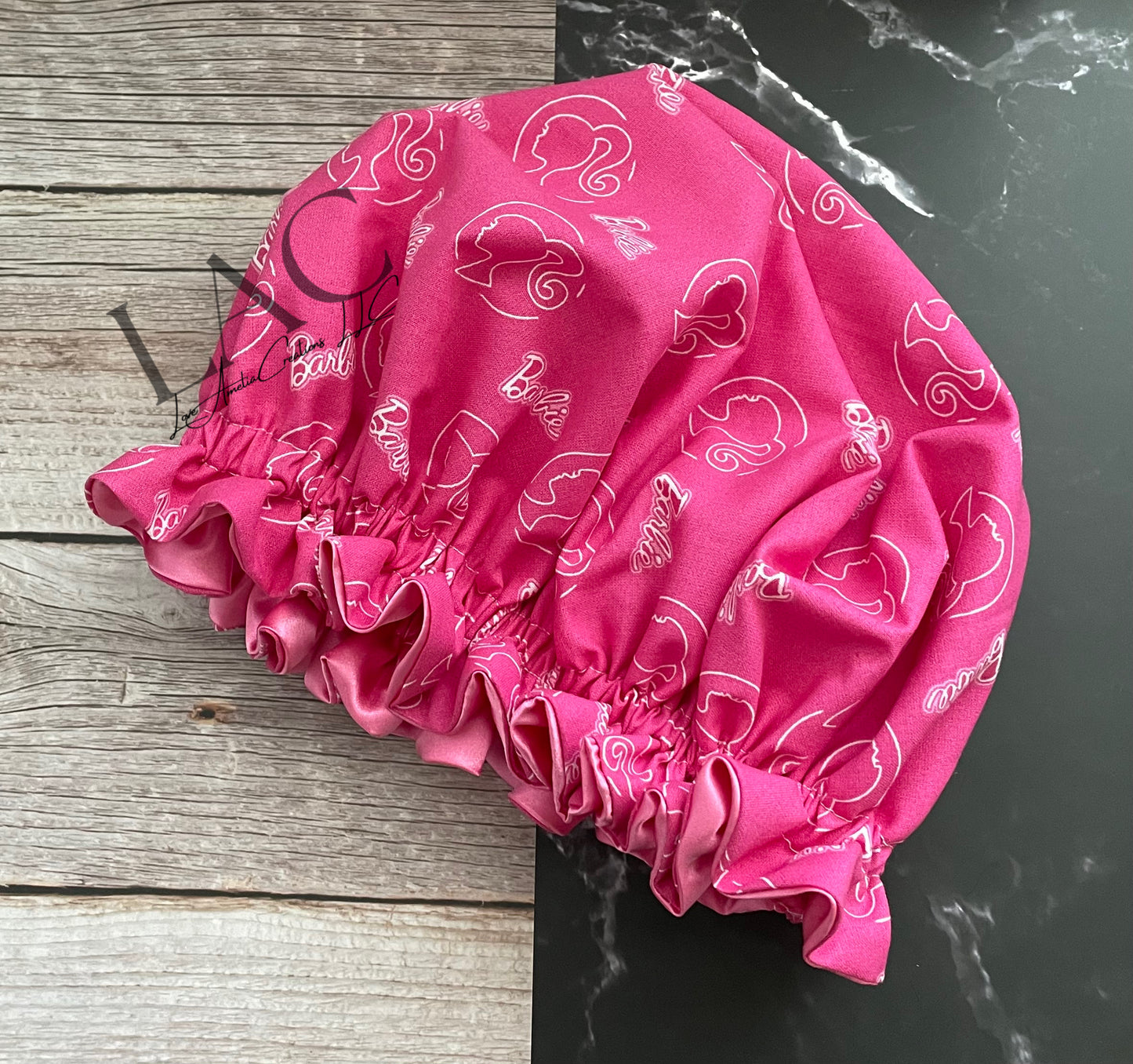 Barbie Themed Satin Bonnet, Baby/Girls Sleep Cap