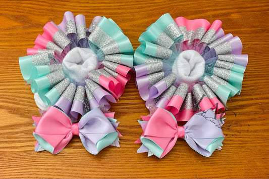 Pink/Purple/Blue Themed Ruffle Socks, Baby/Girls themed Socks and Bow